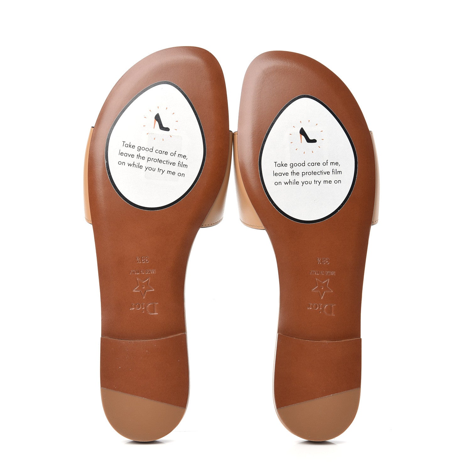 Christian Dior Calfskin D-Club Mule Sandal 38.5 Natural 6 of 11