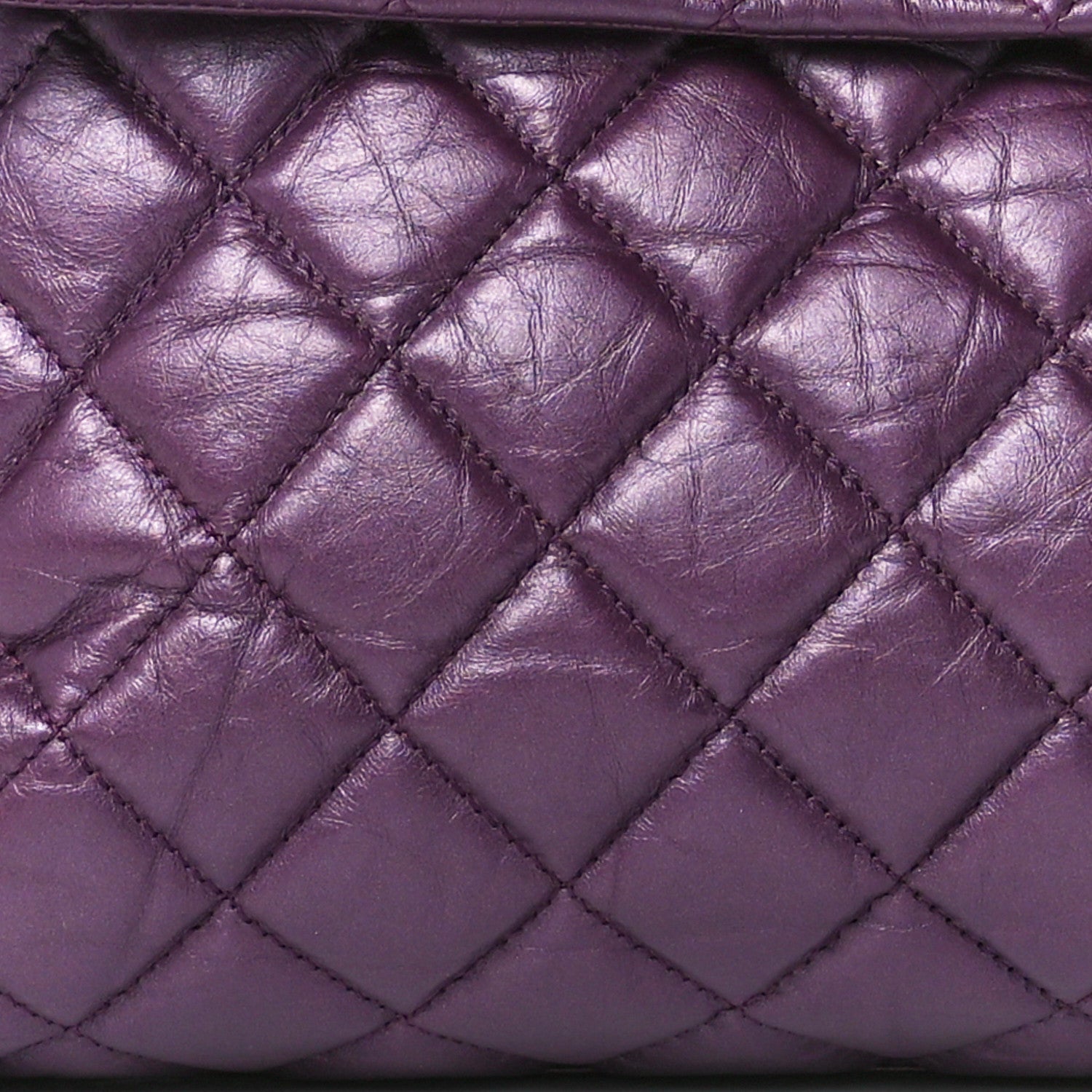 Chanel Metallic Calfskin Medium Lady Pearly Flap Dark Purple 9 of 12