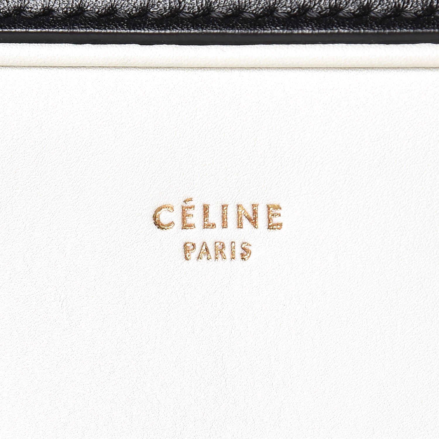 Celine Nappa Calfskin Bi-Color Medium Side Lock Shoulder Bag White 6 of 9