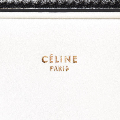 Celine Nappa Calfskin Bi-Color Medium Side Lock Shoulder Bag White 6 of 9