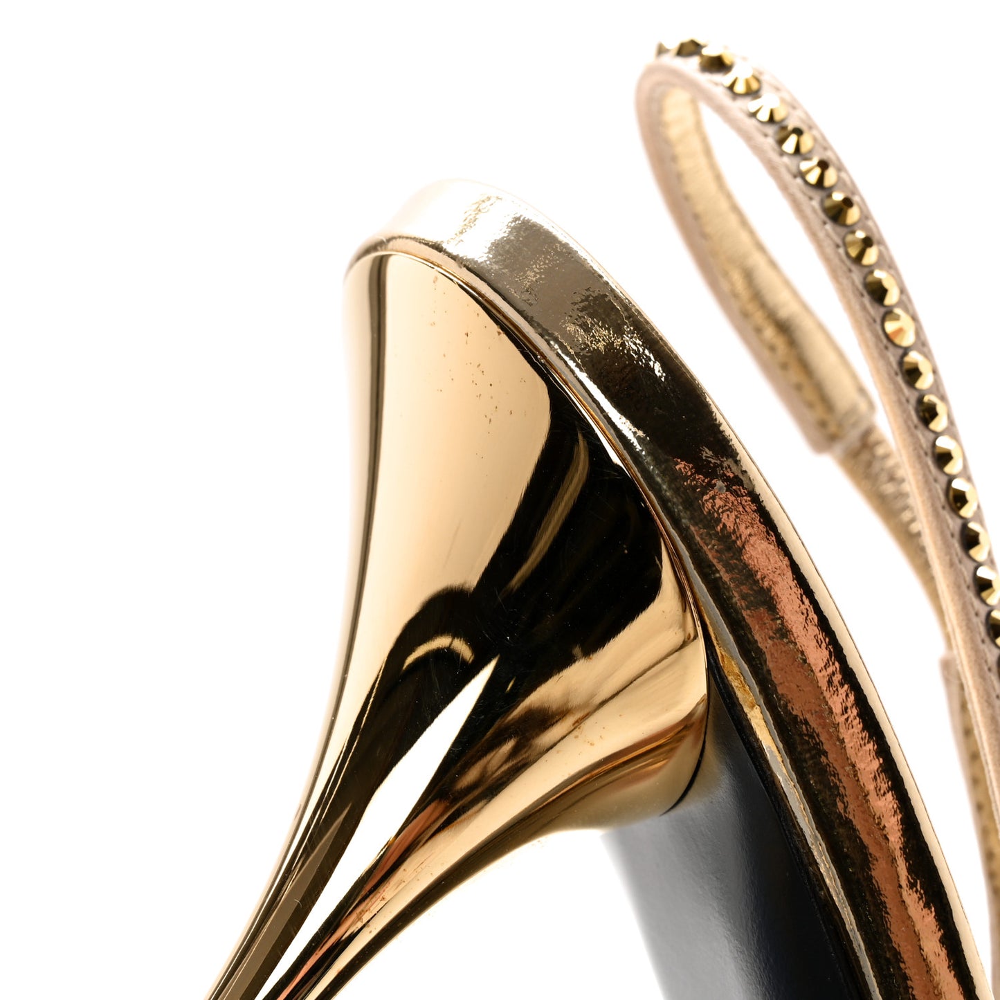 Satin Crystal Triangle Logo 85mm Slingback Pumps 39 Platino