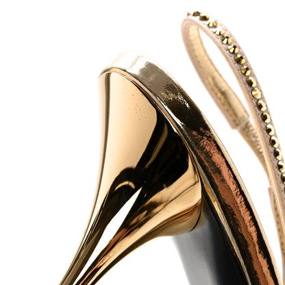 Prada Satin Crystal Triangle Logo 85mm Slingback Pumps 39 Platino 10 of 14