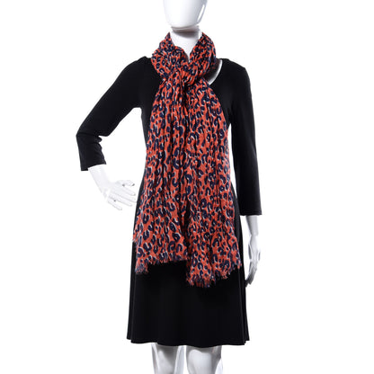 Louis Vuitton Cashmere Silk Leopard Etole Stole Blue Multicolor 2 of 3