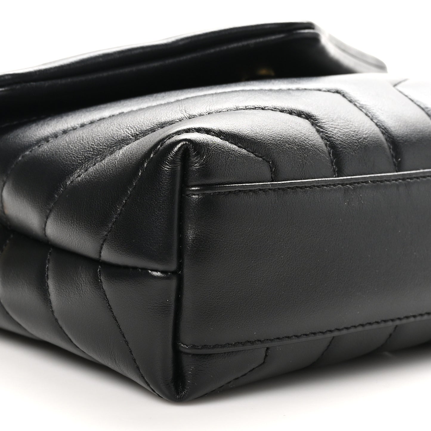Calfskin Y Quilted Monogram Toy Loulou Crossbody Bag Black