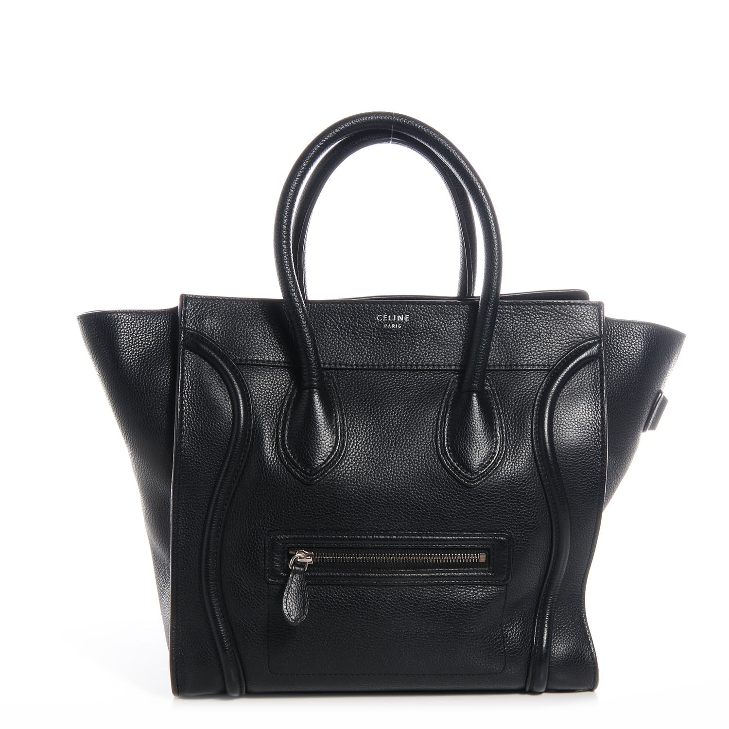 Celine Drummed Calfskin Mini Luggage Black 1 of 9