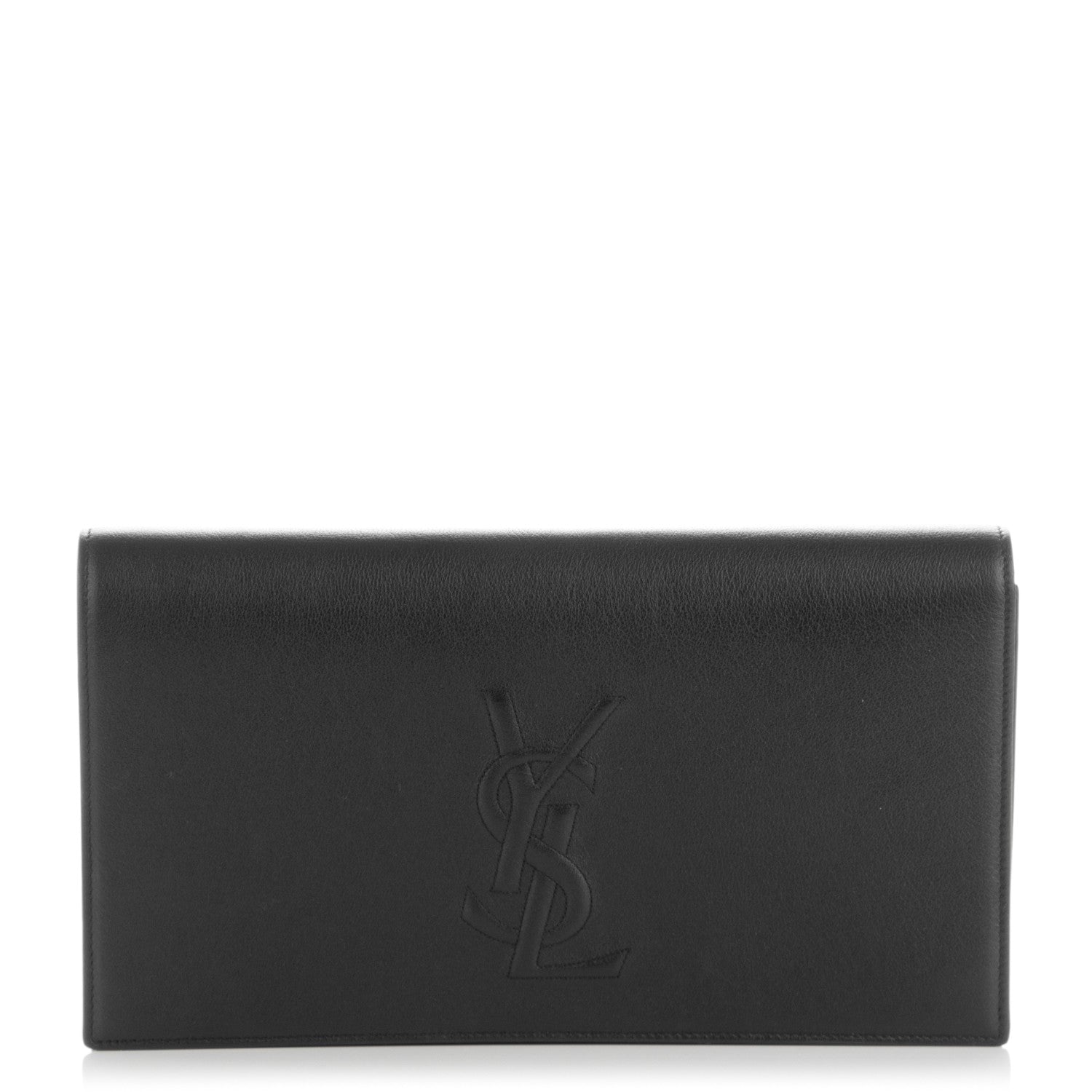 Saint Laurent Calfskin Monogram Large Belle De Jour Clutch Black 1 of 5