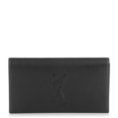 Saint Laurent Calfskin Monogram Large Belle De Jour Clutch Black 1 of 5