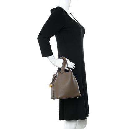 Hermes Taurillon Clemence Picotin Lock 18 PM Etoupe 2 of 11