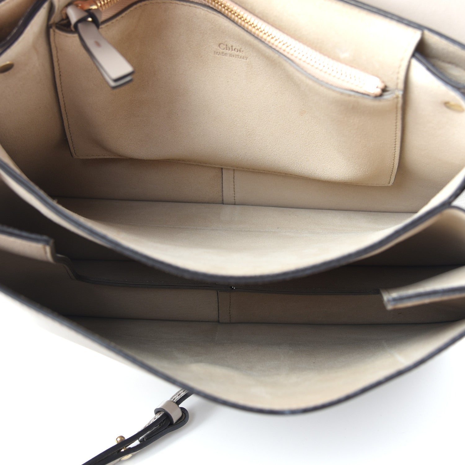 Chloe Calfskin Suede Medium Faye Shoulder Bag Motty Grey 5 of 9