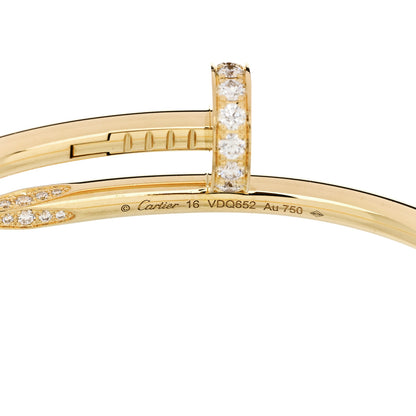 Cartier 18K Yellow Gold Diamond Juste Un Clou Bracelet 16 4 of 5