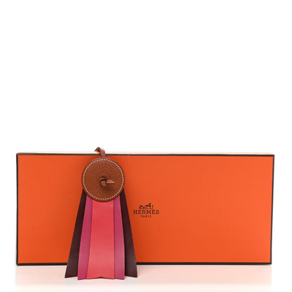 Hermes Vache Hunter Milo Lambskin Paddock Flot Bag Charm Rose Shocking Rouge H Rose Jaipur 6 of 6