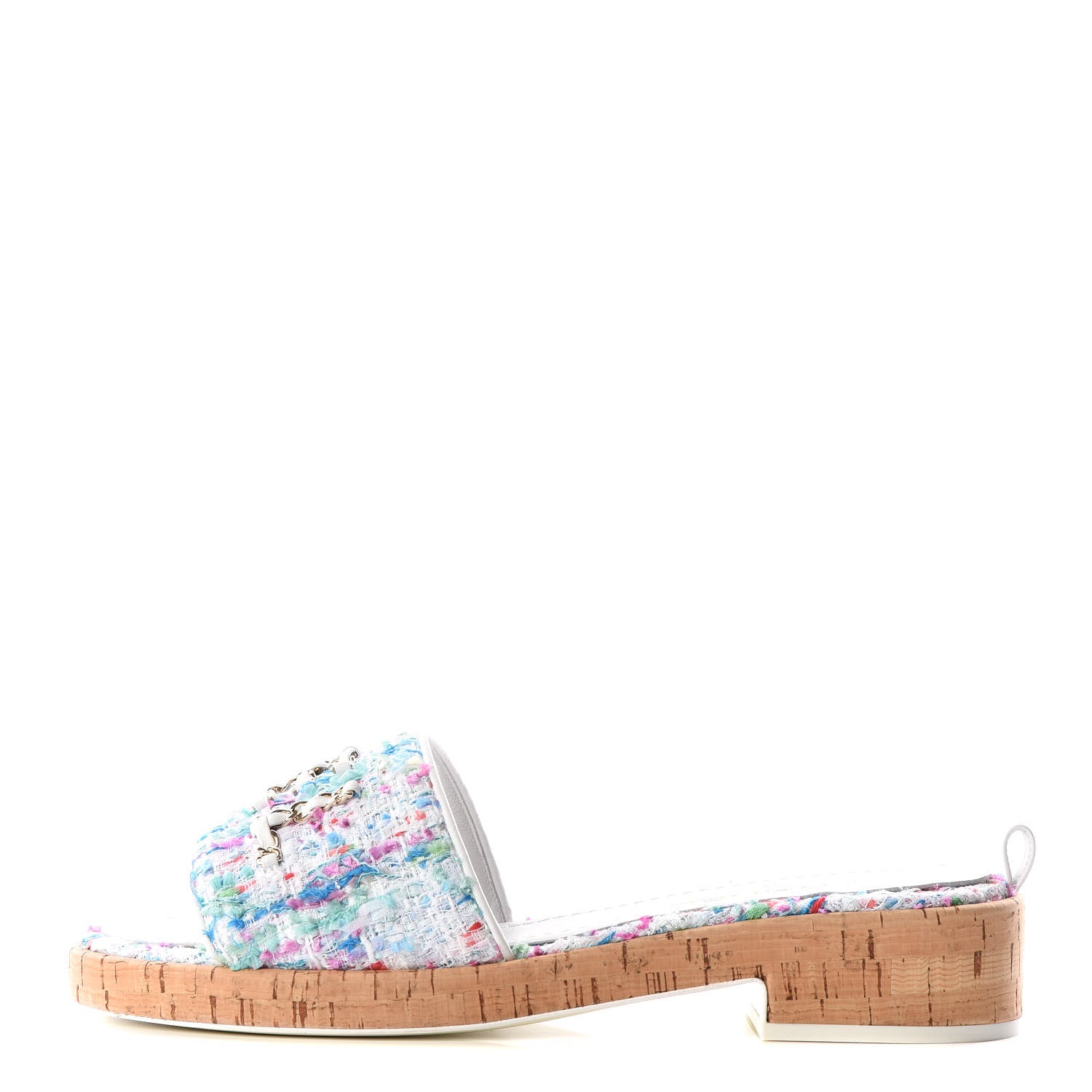 Chanel Tweed Logo Mules 40.5 Multicolor 1 of 9
