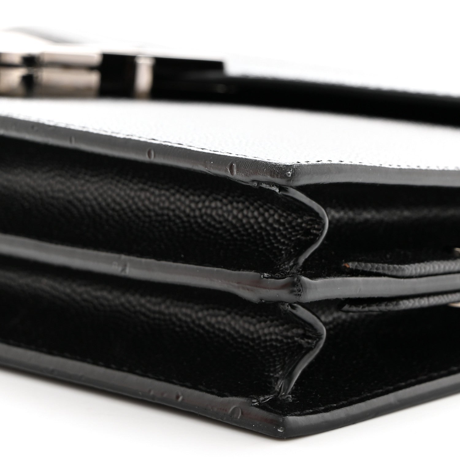 Saint Laurent Grain De Poudre Monogram Cassandra Clasp Bag Black 10 of 10