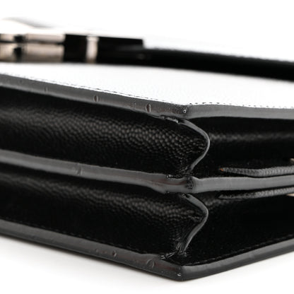 Saint Laurent Grain De Poudre Monogram Cassandra Clasp Bag Black 10 of 10