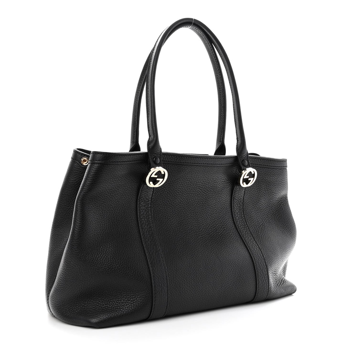 Pebbled Calfskin Old Libeccio Miss GG Tote Black