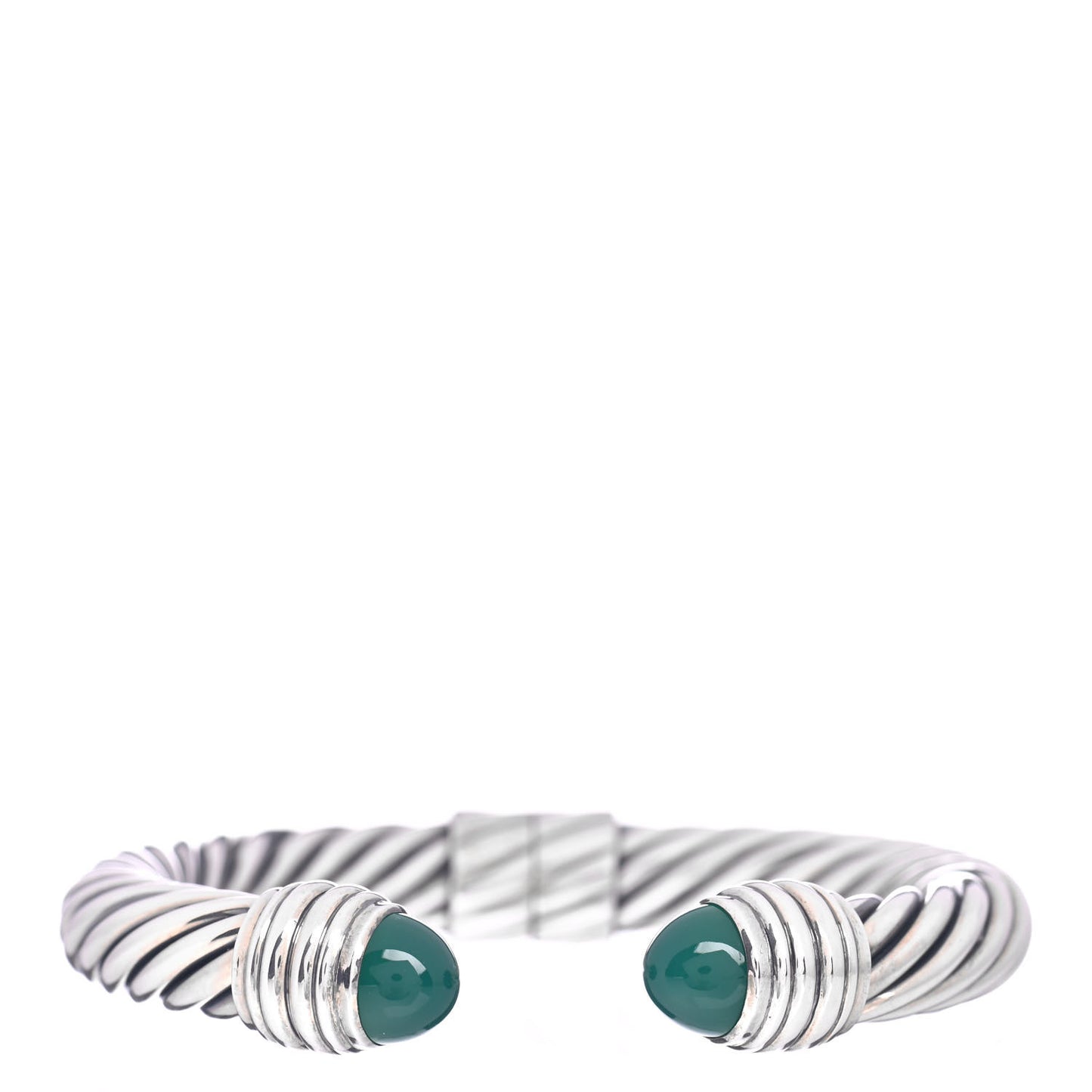 Sterling Silver Green Onyx 10mm Cable Classics Bracelet