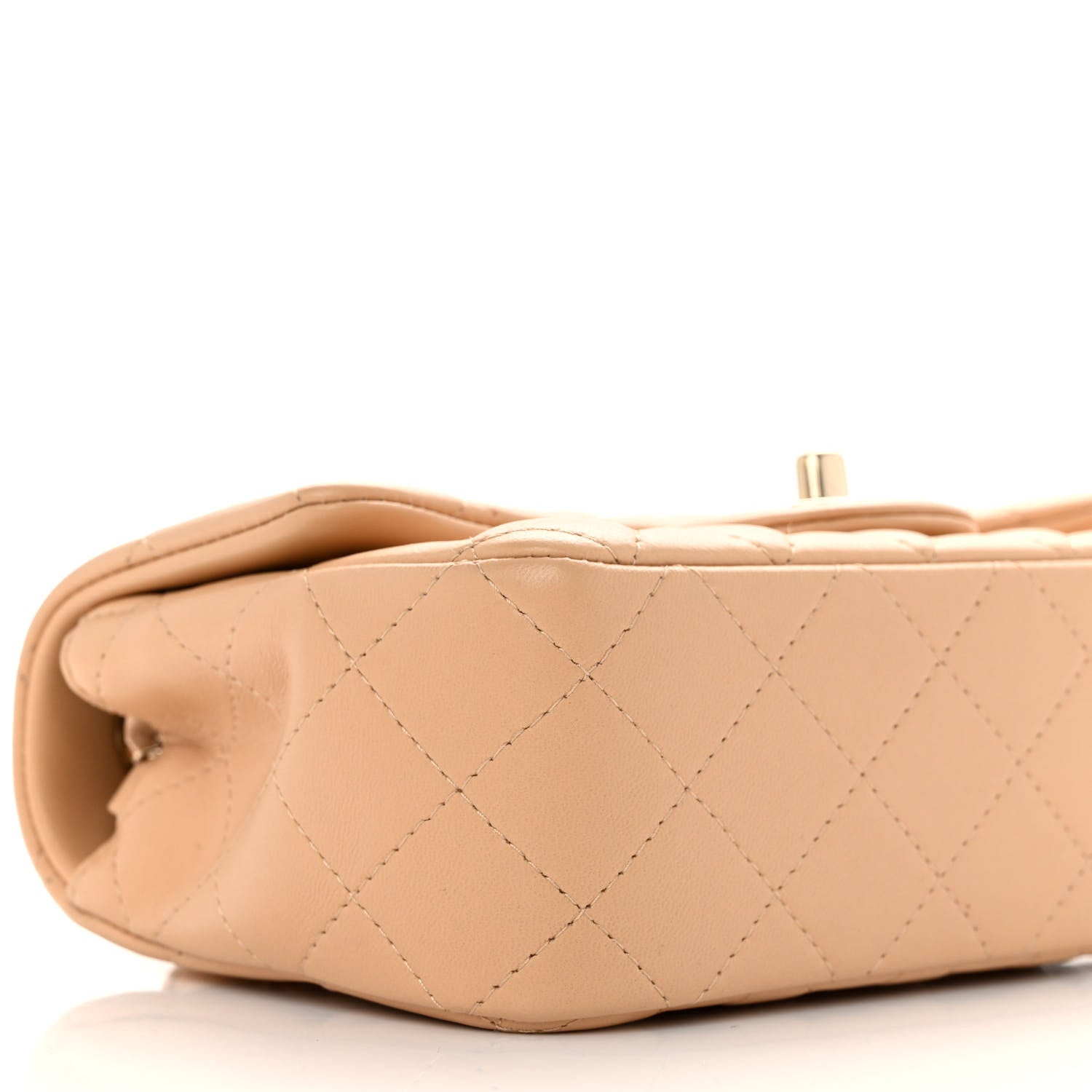 Chanel Lambskin Quilted Mini Rectangular Flap Beige 9 of 13