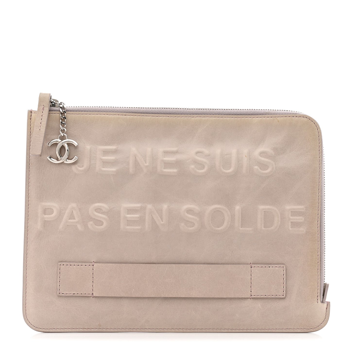 Calfskin Medium Je Ne Suis Pas En Solde Pouch Clutch Light Pink