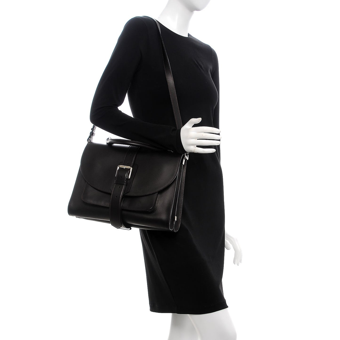 Calfskin Ciclone Buckle Top Handle Bag Burgundy