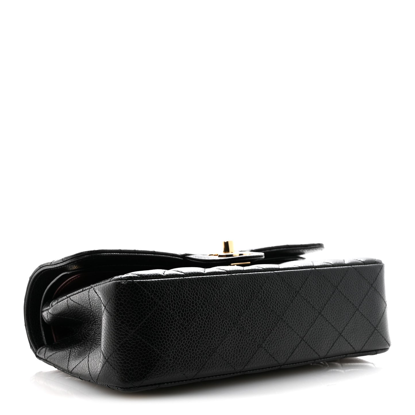 Caviar Quilted Small Double Flap Black