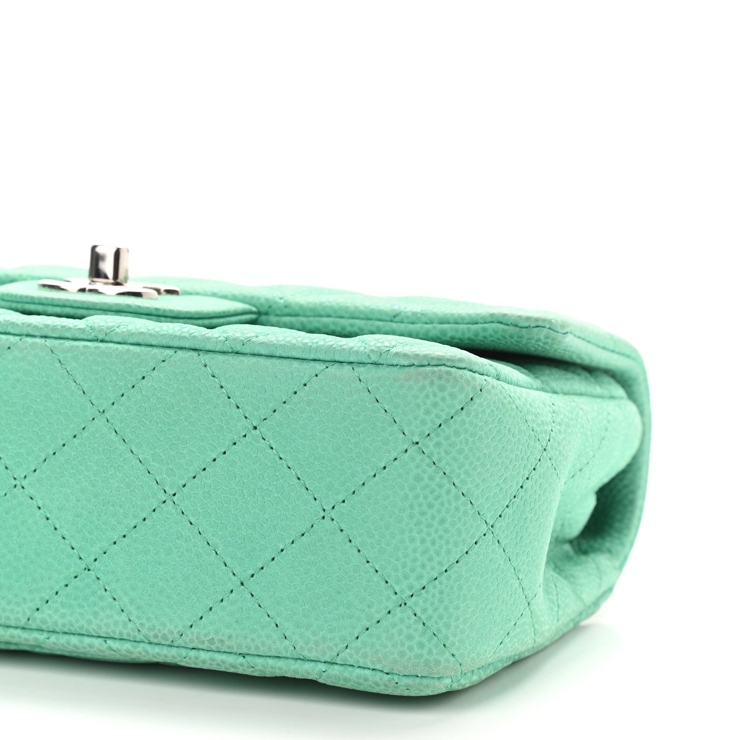 Chanel Iridescent Caviar Quilted Mini Rectangular Flap Green 9 of 10