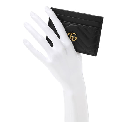 Gucci Calfskin Matelasse GG Marmont Card Holder Black 2 of 7