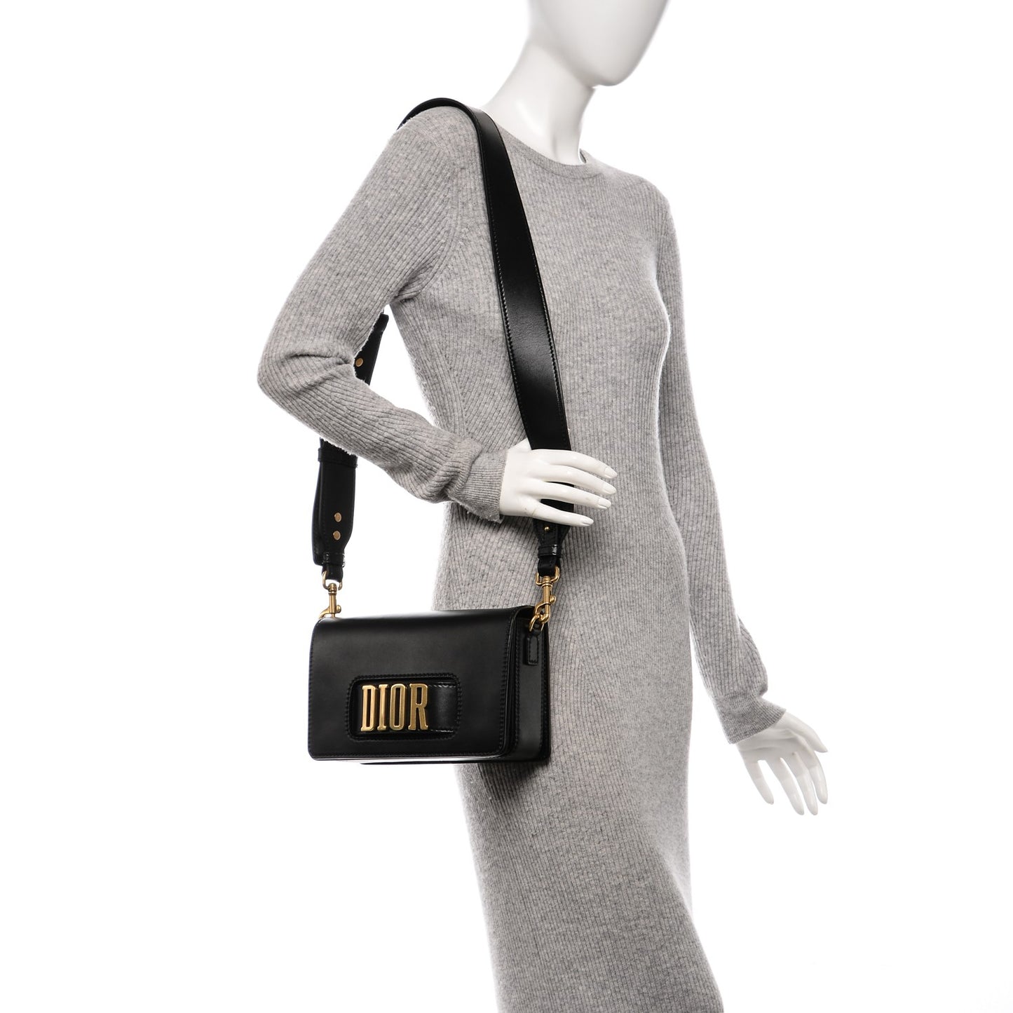 Smooth Calfskin Dio(r)evolution Flap Bag Black
