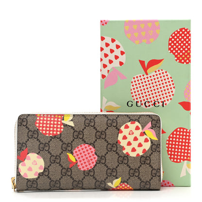 Gucci GG Supreme Monogram Les Pommes Zip Around Wallet Beige Multicolor Mystic White 9 of 9