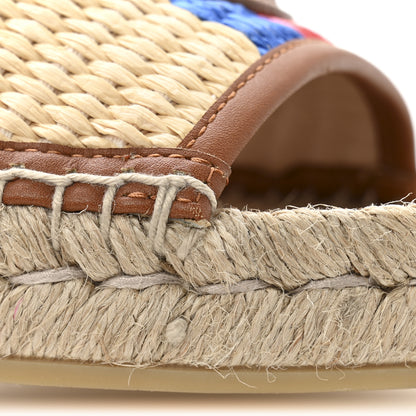 Gucci Raffia Interlocking G Flat Slide Espadrille Sandals 40  Natural Harness Brown 10 of 11