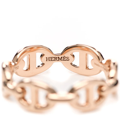 Hermes 18K Rose Gold PM Chaine D'Ancre Enchainee Ring 53 6.5 4 of 7