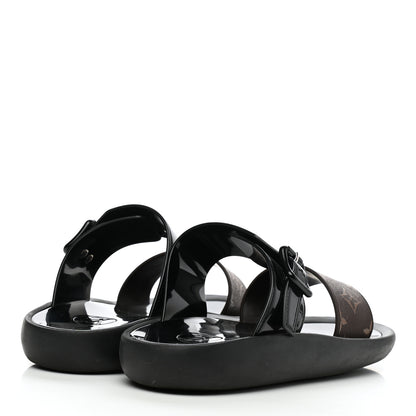 Louis Vuitton Monogram Sunbath Flat Mule Sandals 39 Black 4 of 7