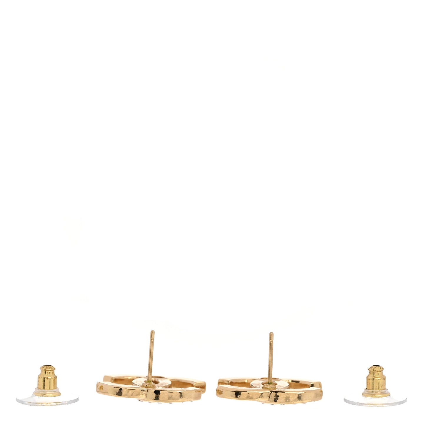Crystal CC Logo Earrings Gold