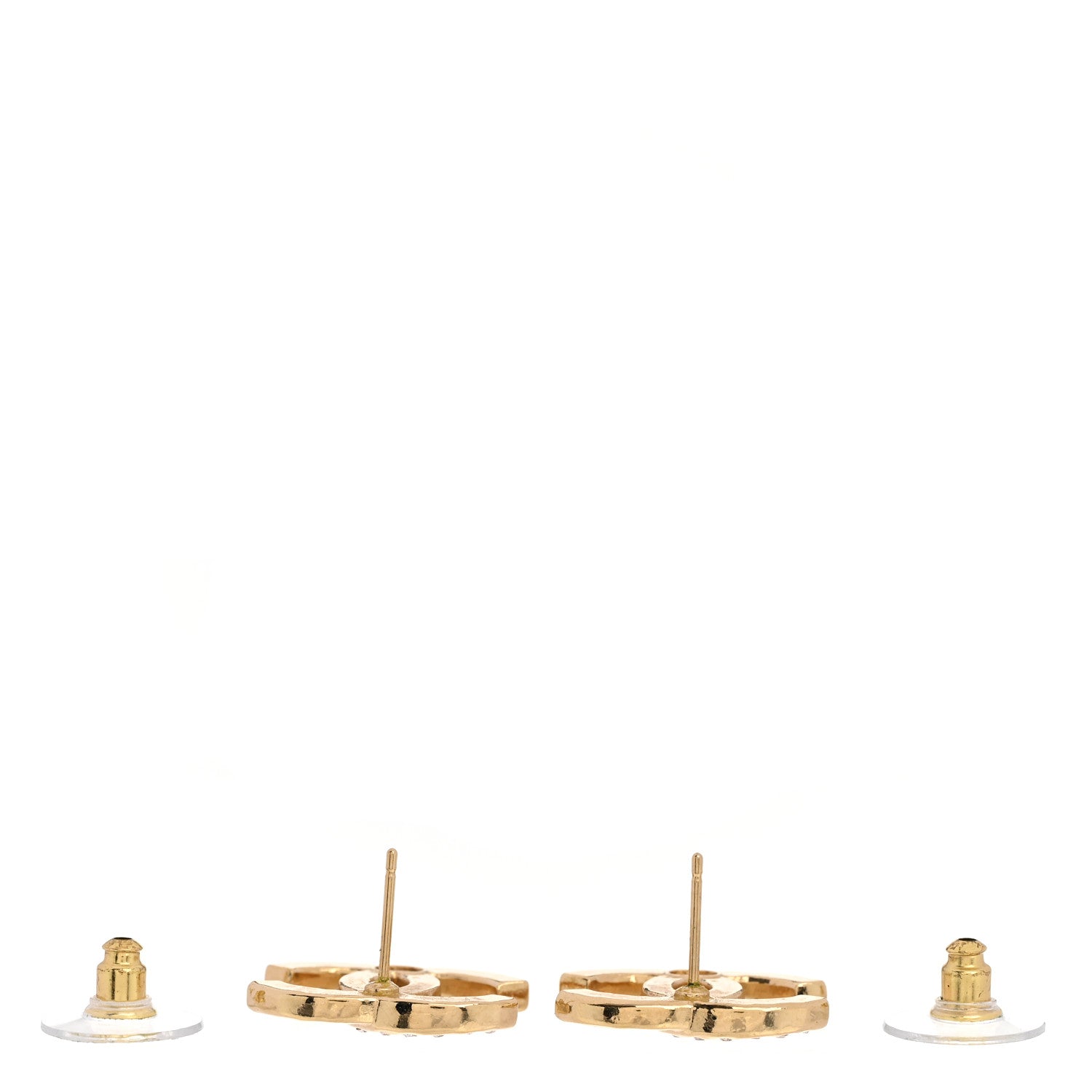 Chanel Crystal CC Logo Earrings Gold 3 of 4