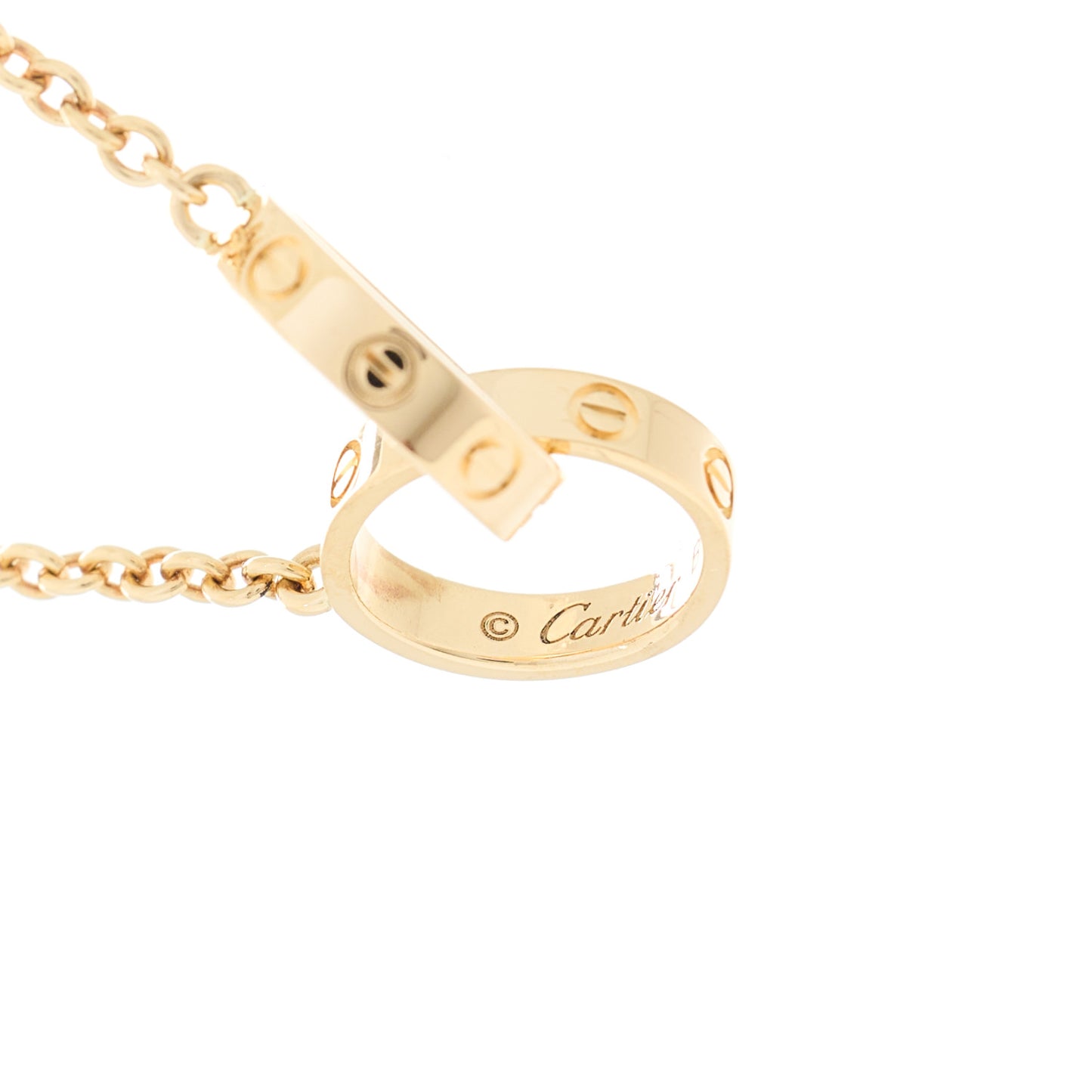 18K Yellow Gold Interlocking LOVE Necklace