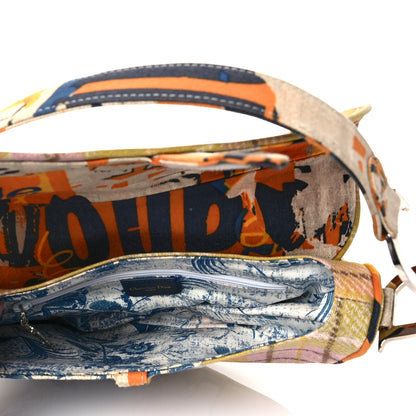 Christian Dior Canvas Print Saddle Bag Multicolor 5 of 9