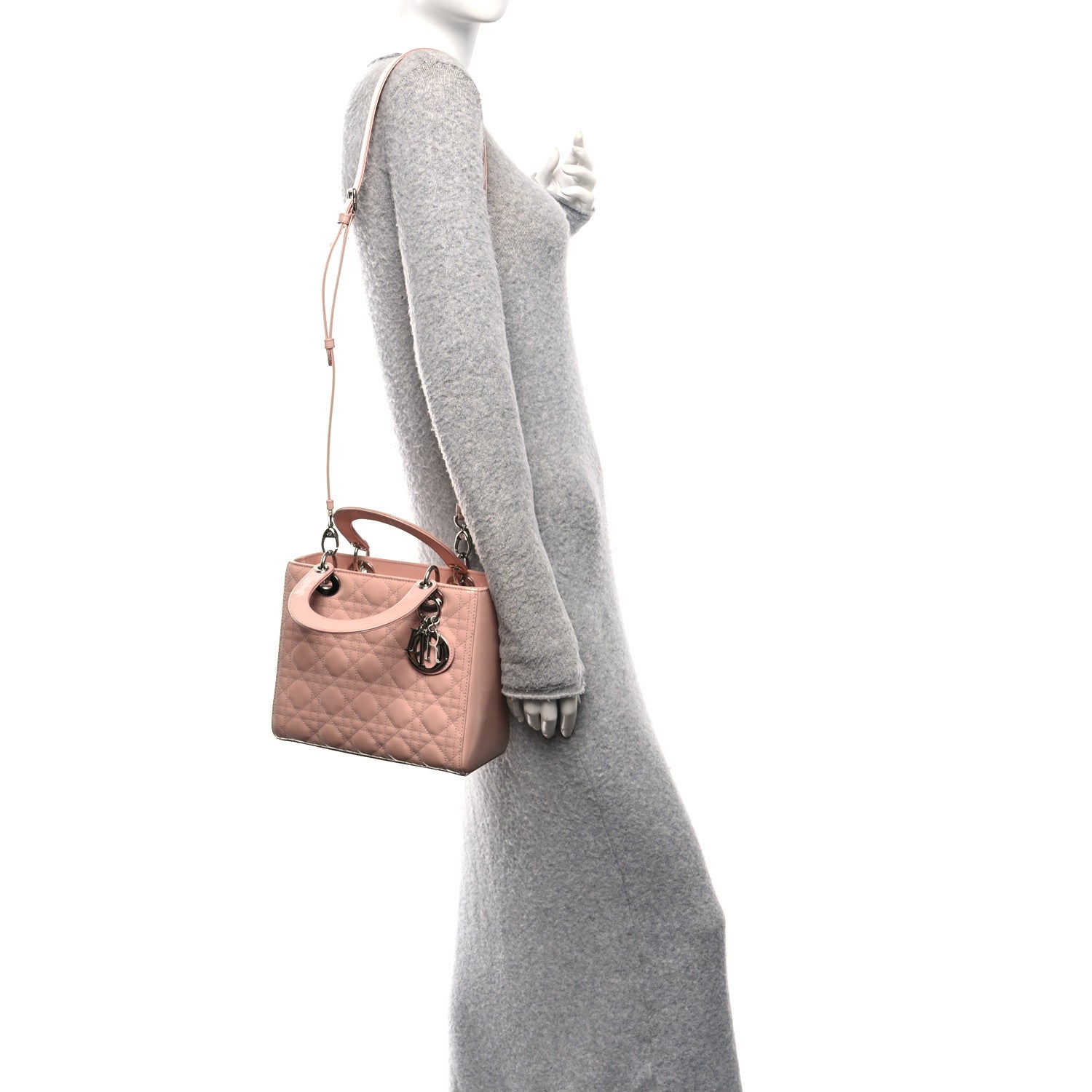 Christian Dior Patent Cannage Medium Lady Dior Light Pink 2 of 10