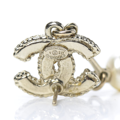 Chanel Pearl CC Drop Earrings Gold 4 of 5