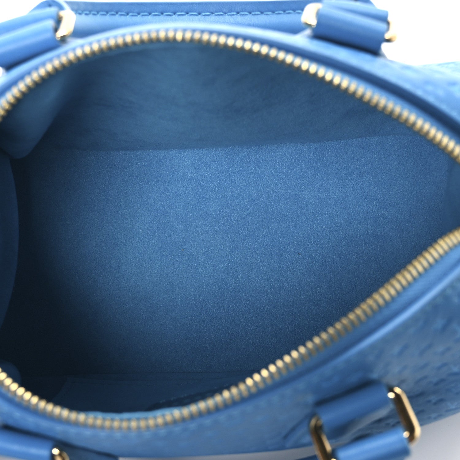Louis Vuitton Calfskin Nanogram Embossed Speedy Bandouliere 20 Blue 5 of 9