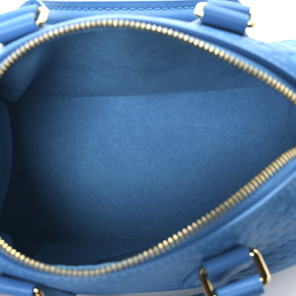 Louis Vuitton Calfskin Nanogram Embossed Speedy Bandouliere 20 Blue 5 of 9