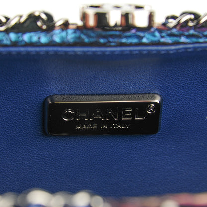 Chanel Metallic Python Chain Around Clutch Purple 5 of 6