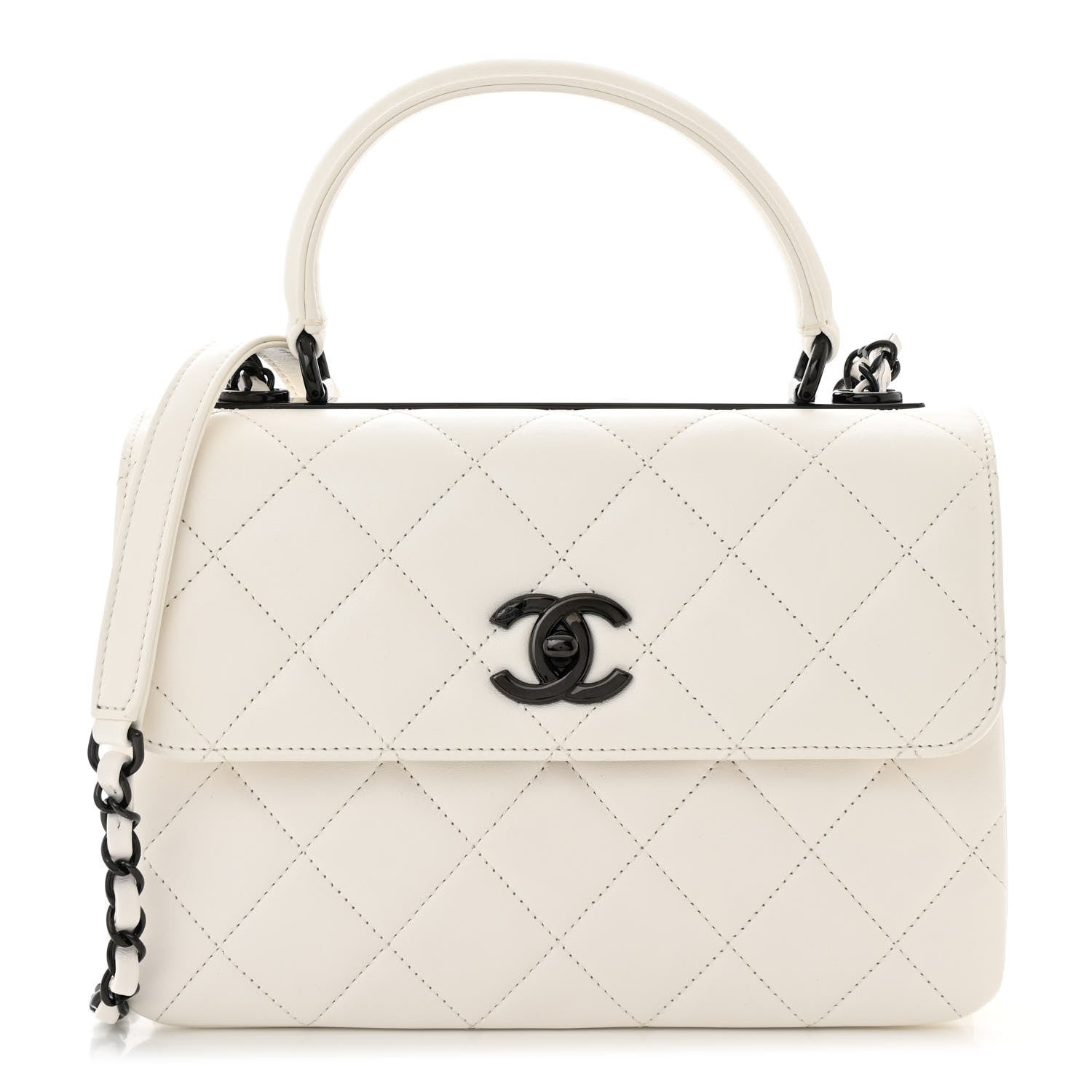Chanel Lambskin Quilted Small Trendy CC Dual Handle Flap Bag White 1 of 11