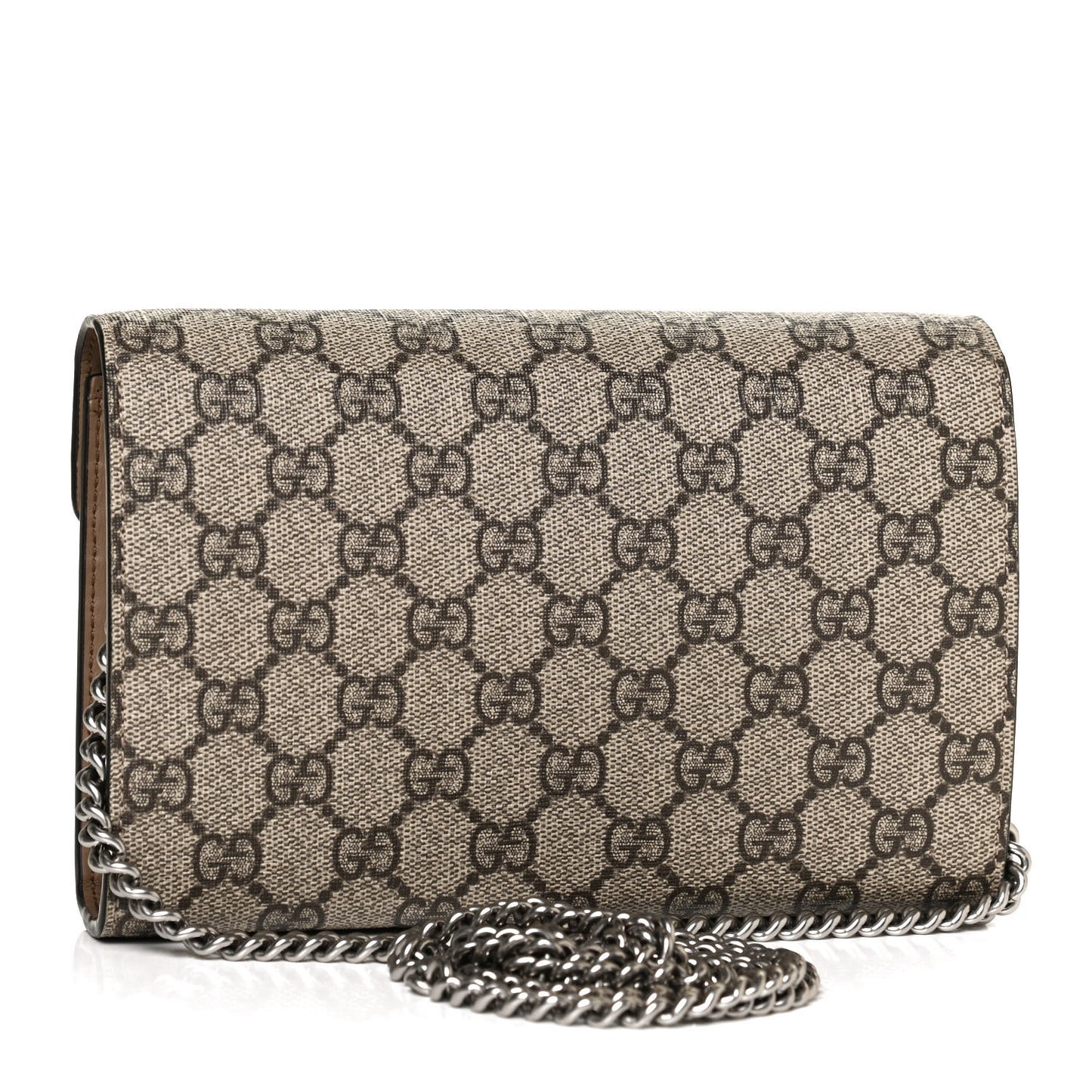 GG Supreme Monogram Mini Dionysus Chain Wallet Beige Taupe
