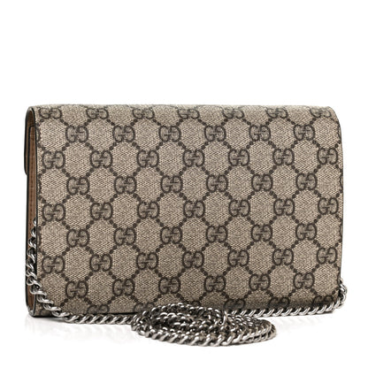 Gucci GG Supreme Monogram Mini Dionysus Chain Wallet Beige Taupe 3 of 11