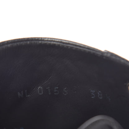 Louis Vuitton Tweed Calfskin Wonderland Ranger Boots 38.5 Blue Black 5 of 8