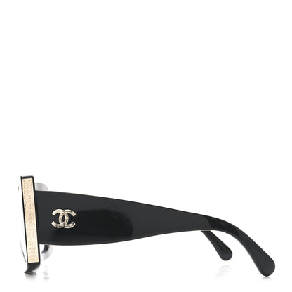 Chanel Acetate Rectangle Sunglasses 5435-A Black 3 of 7