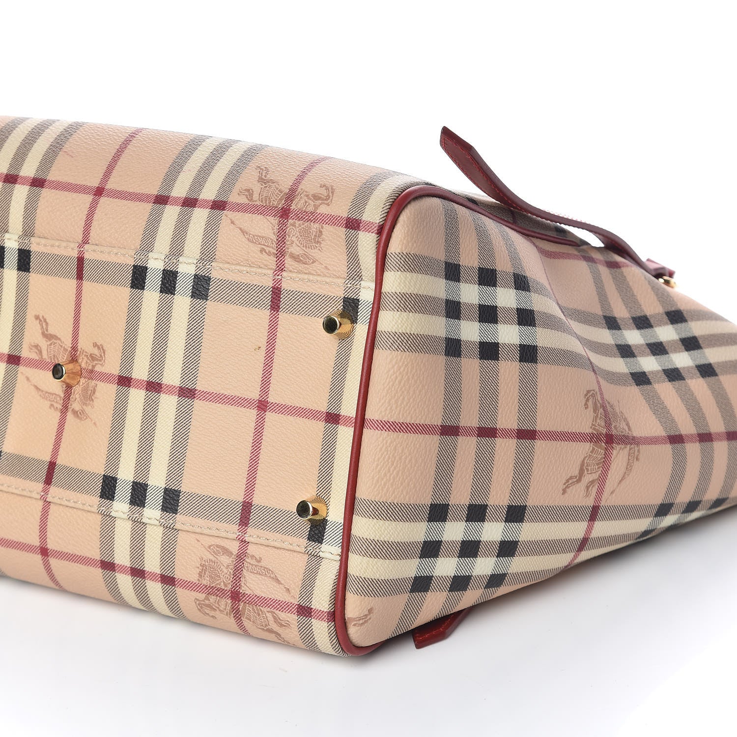 Burberry Haymarket Check Small Canterbury Tote Coral Red 6 of 12
