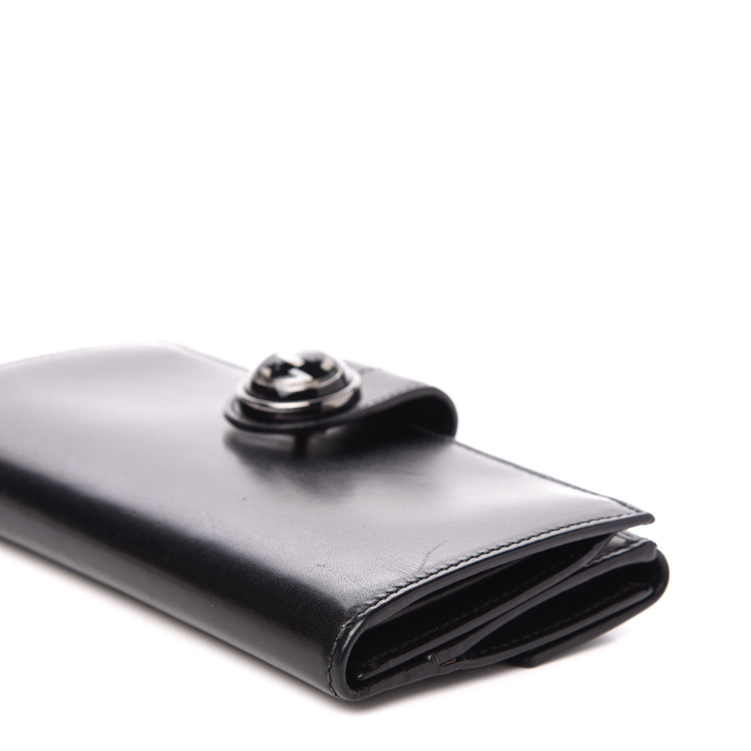 Gucci Calfskin GG Continental Wallet Black 9 of 10