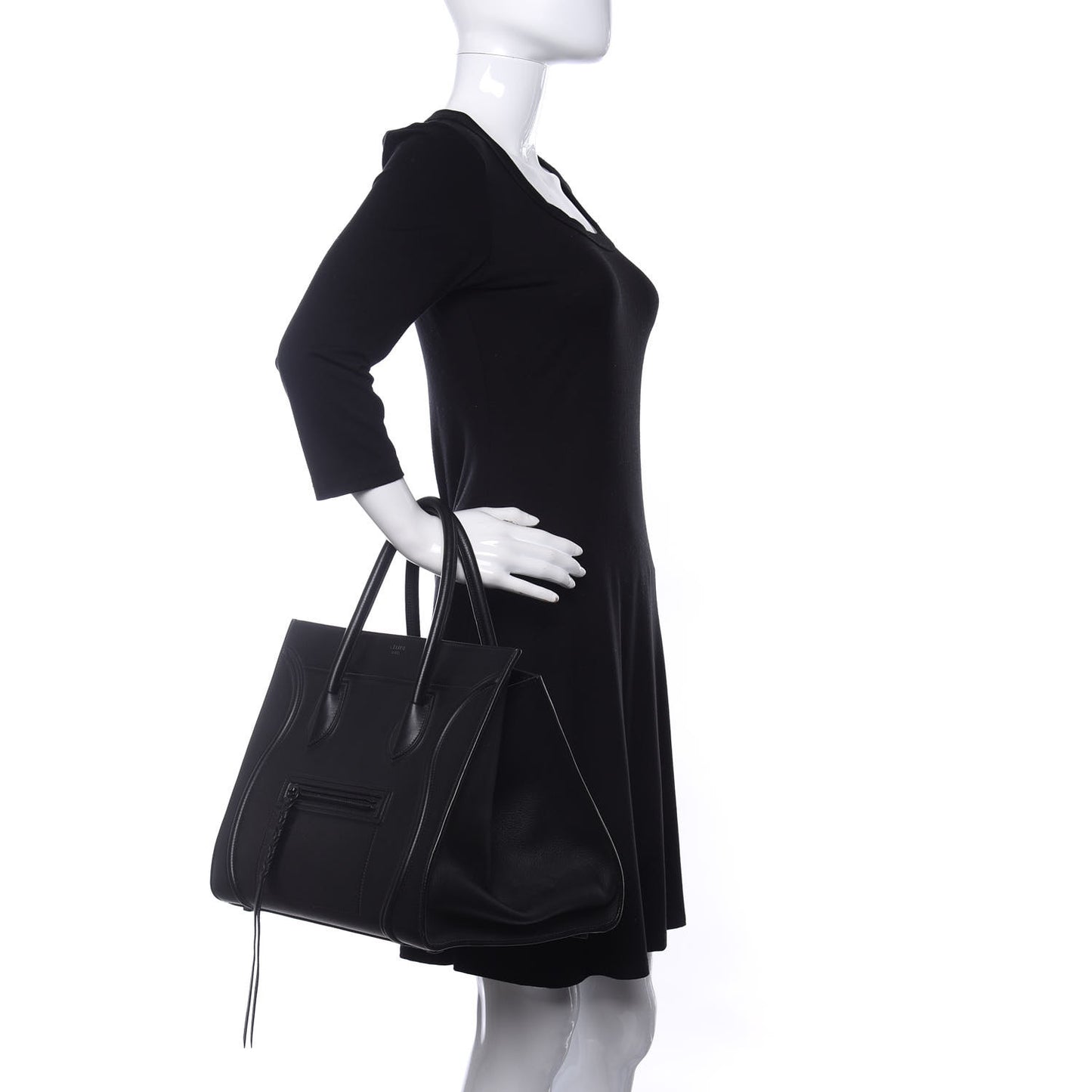 Supple Calfskin Medium Phantom Luggage Black