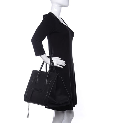 Celine Supple Calfskin Medium Phantom Luggage Black 2 of 9