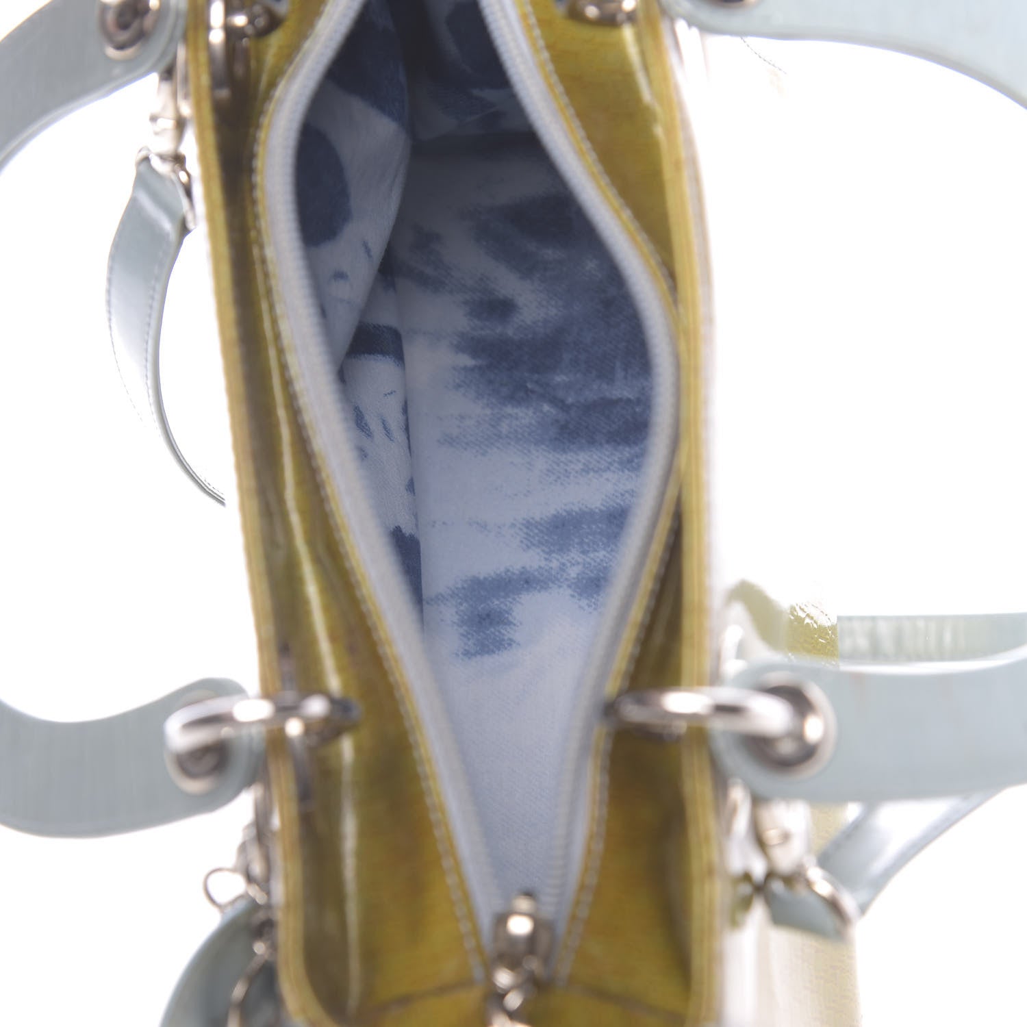Christian Dior Patent Diorissimo Medium Bi-Color Lady Dior Green Blue 5 of 18